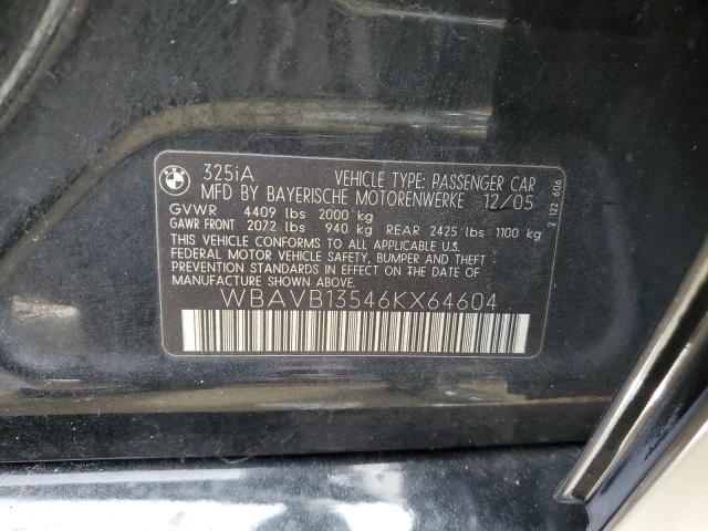 Photo 10 from auction – 2006 BMW 325 I with VIN WBAVB13546KX64604
