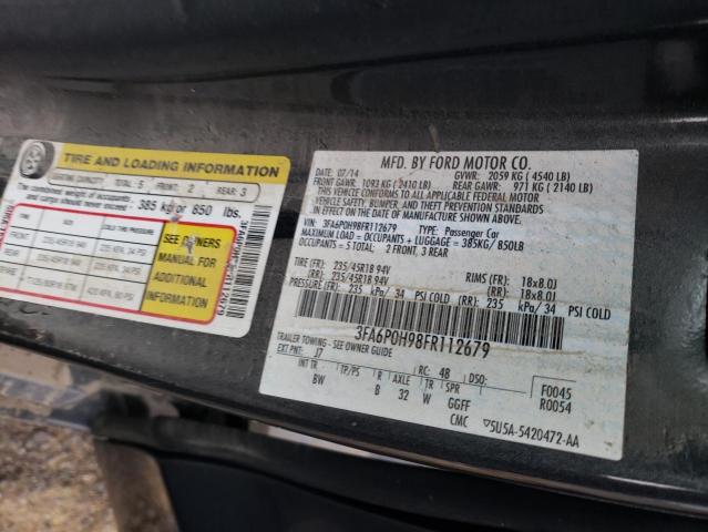 Photo 10 from auction – 2015 FORD FUSION SE with VIN 3FA6P0H98FR112679