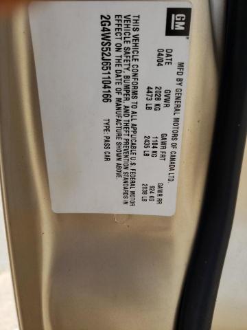 Photo 10 from auction – 2005 BUICK CENTURY CU with VIN 2G4WS52J651104166