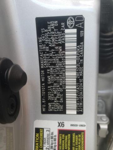 Photo 10 from auction – 2015 TOYOTA COROLLA L with VIN 2T1BURHEXFC407579