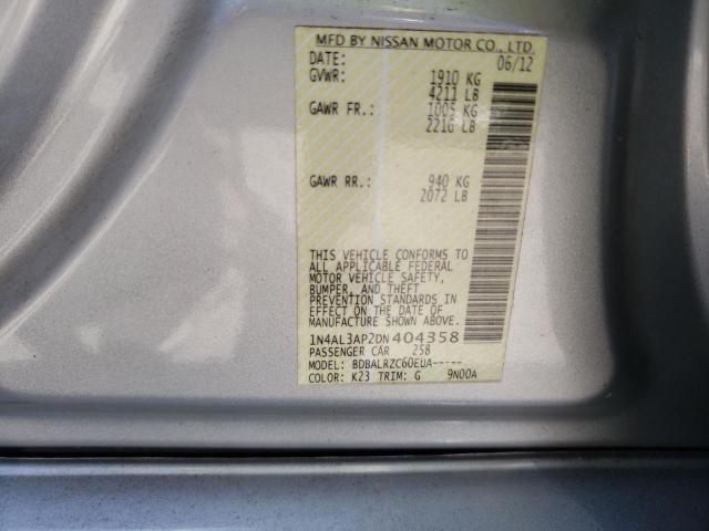Photo 10 from auction – 2013 NISSAN ALTIMA 2.5 with VIN 1N4AL3AP2DN404358