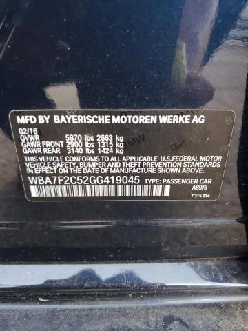 Photo 10 from auction – 2016 BMW 750 XI with VIN WBA7F2C52GG419045