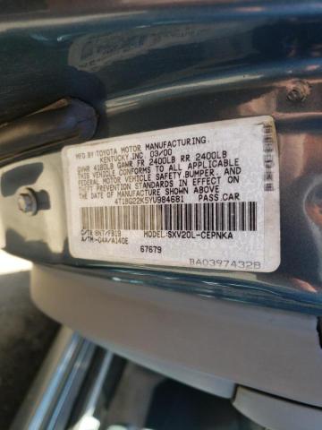 Photo 10 from auction – 2000 TOYOTA CAMRY with VIN 4T1BG22K5YU984681