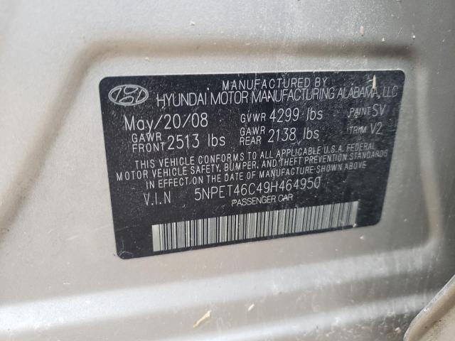 Photo 10 from auction – 2009 HYUNDAI SONATA GLS with VIN 5NPET46C49H464950