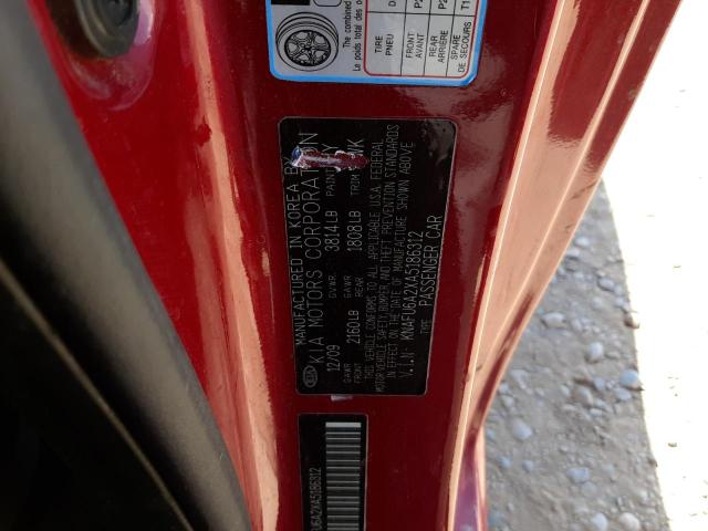 Photo 10 from auction – 2010 KIA FORTE EX with VIN KNAFU6A2XA5186312