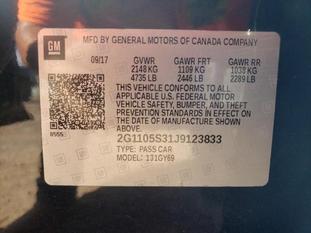Photo 10 from auction – 2018 CHEVROLET IMPALA LT with VIN 2G1105S31J9123833