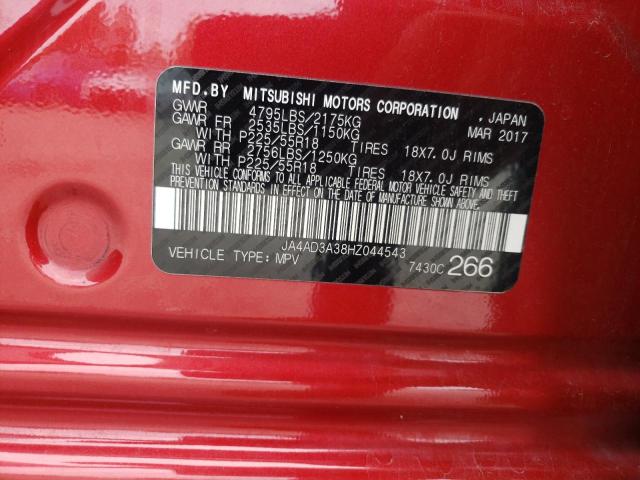 Photo 10 from auction – 2017 MITSUBISHI OUTLANDER with VIN JA4AD3A38HZ044543