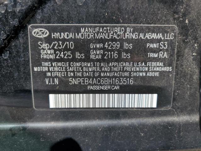 Photo 10 from auction – 2011 HYUNDAI SONATA GLS with VIN 5NPEB4AC6BH163516