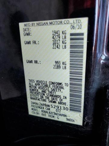 Photo 10 from auction – 2010 NISSAN ALTIMA BAS with VIN 1N4AL2AP8AN529130