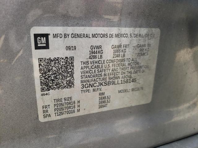 Photo 10 from auction – 2020 CHEVROLET TRAX LS with VIN 3GNCJKSB9LL158145
