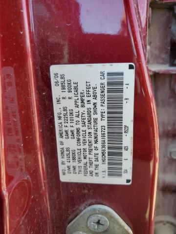 Photo 10 from auction – 2006 HONDA ACCORD SE with VIN 1HGCM56366A166723