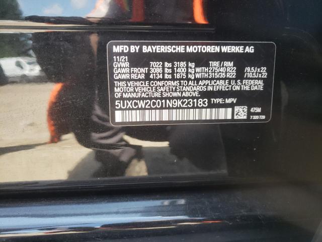 Photo 10 from auction – 2022 BMW X7 XDRIVE4 with VIN 5UXCW2C01N9K23183