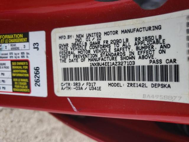Photo 10 from auction – 2010 TOYOTA CORROLLA with VIN 1NXBU4EE1AZ327103