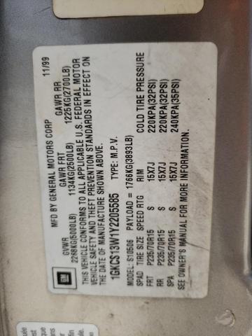 Photo 10 from auction – 2000 GMC JIMMY with VIN 1GKCS13W1Y2205585