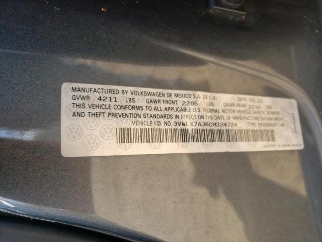 Photo 10 from auction – 2012 VOLKSWAGEN JETTA SEL with VIN 3VWLX7AJ6CM324724