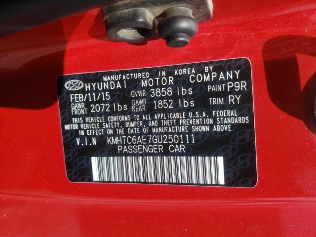 Photo 10 from auction – 2016 HYUNDAI VELOSTER T with VIN KMHTC6AE7GU250111