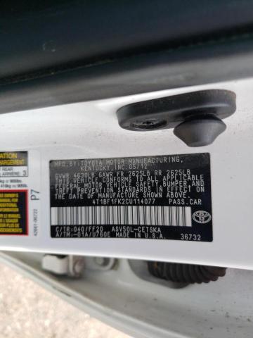 Photo 10 from auction – 2012 TOYOTA CAMRY L/ with VIN 4T1BF1FK2CU114077