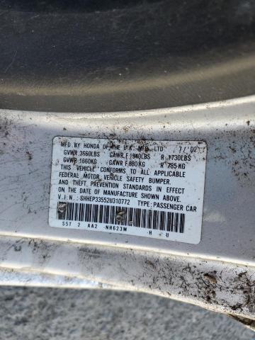 Photo 10 from auction – 2002 HONDA CIVIC SI with VIN SHHEP33552U310772