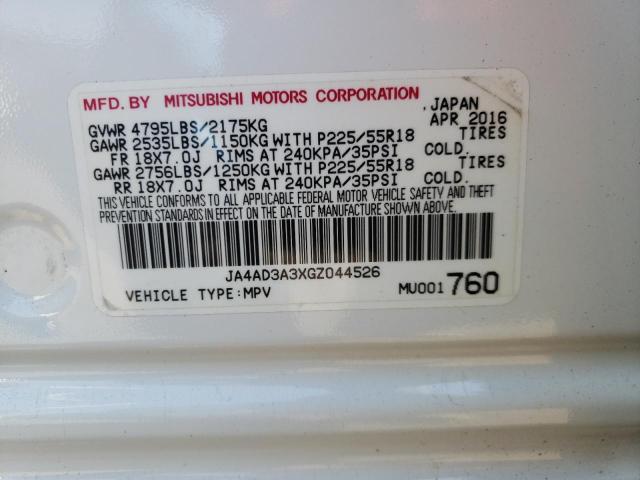 Photo 10 from auction – 2016 MITSUBISHI OUTLANDER with VIN JA4AD3A3XGZ044526