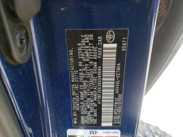Photo 10 from auction – 2011 TOYOTA CAMRY BASE with VIN 4T1BF3EK3BU589684