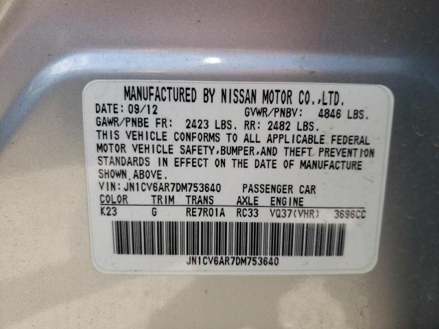 Photo 10 from auction – 2013 INFINITI G37 with VIN JN1CV6AR7DM753640