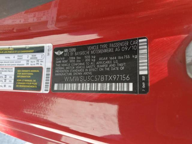 Photo 10 from auction – 2011 MINI COOPER with VIN WMWSU3C57BTX97156