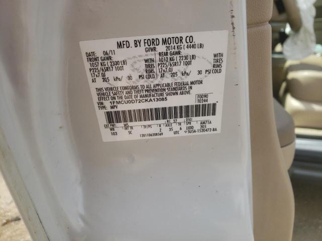 Photo 10 from auction – 2012 FORD ESCAPE XLT with VIN 1FMCU0D72CKA13085