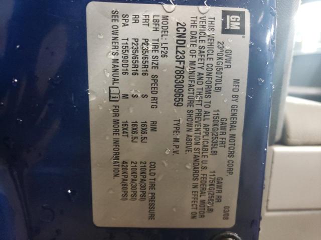 Photo 10 from auction – 2008 CHEVROLET EQUINOX LS with VIN 2CNDL23F786309659