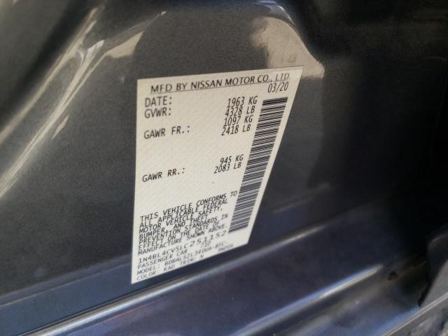Photo 10 from auction – 2020 NISSAN ALTIMA SR with VIN 1N4BL4CV5LC251152