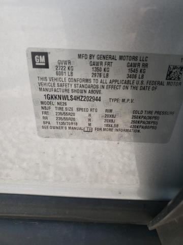 Photo 10 from auction – 2017 GMC ACADIA SLT with VIN 1GKKNWLS4HZ202944