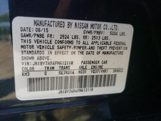 Photo 10 from auction – 2015 INFINITI Q50 BASE with VIN JN1BV7AR4FM412118