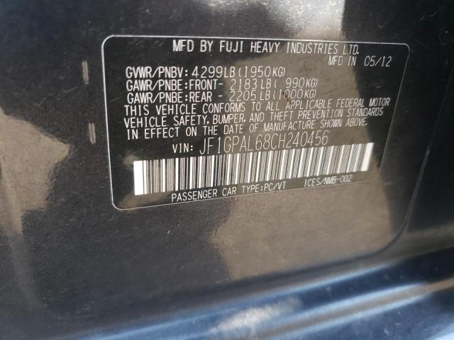 Фото 10 с аукциона – 2012 SUBARU IMPREZA SP с VIN JF1GPAL68CH240456