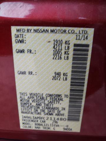 Photo 10 from auction – 2015 NISSAN ALTIMA 2.5 with VIN 1N4AL3AP0FC211480