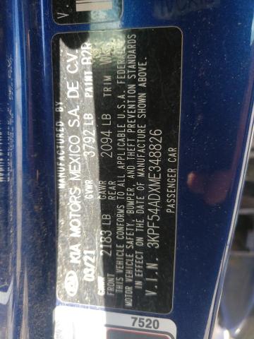 Photo 10 from auction – 2021 KIA FORTE EX with VIN 3KPF54ADXME348826