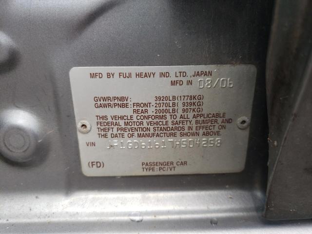 Photo 10 from auction – 2007 SUBARU IMPREZA 2. with VIN JF1GD61617H504258
