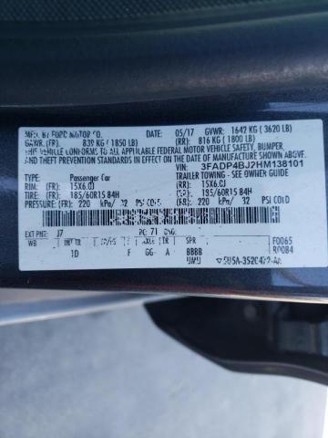 Photo 10 from auction – 2017 FORD FIESTA SE with VIN 3FADP4BJ2HM138101