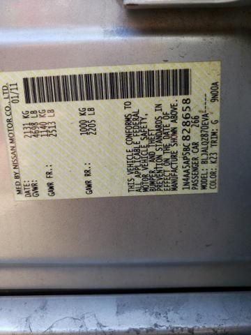 Photo 10 from auction – 2011 NISSAN MAXIMA S with VIN 1N4AA5AP5BC828658