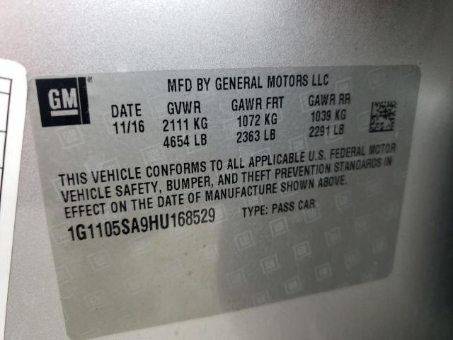 Photo 10 from auction – 2017 CHEVROLET IMPALA LT with VIN 1G1105SA9HU168529