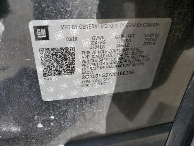 Photo 10 from auction – 2018 CHEVROLET IMPALA LT with VIN 2G1105S37J9166136