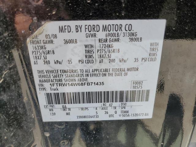 Photo 10 from auction – 2008 FORD F150 SUPER with VIN 1FTRW14W68FB71435