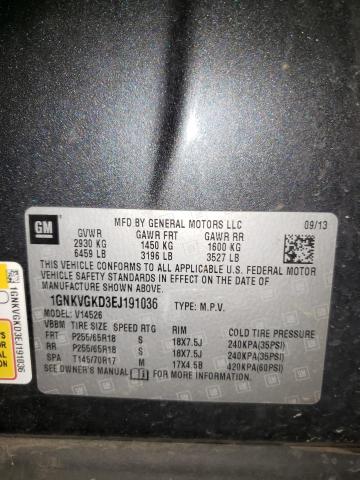 Photo 10 from auction – 2014 CHEVROLET TRAVERSE L with VIN 1GNKVGKD3EJ191036