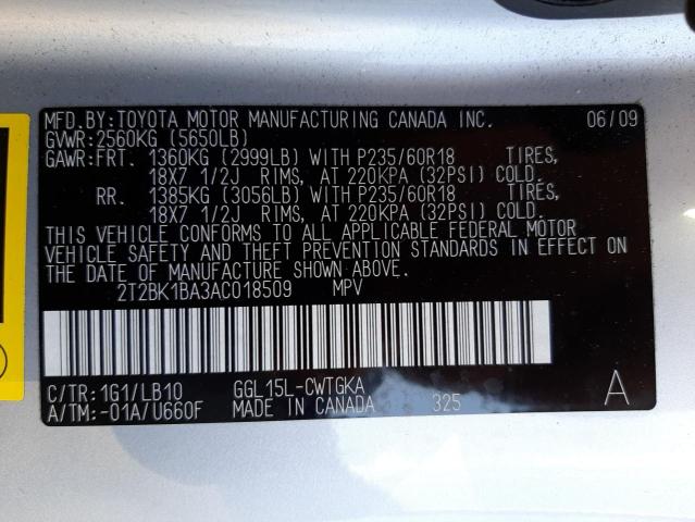 Фото 10 с аукциона – 2010 LEXUS RX 350 с VIN 2T2BK1BA3AC018509