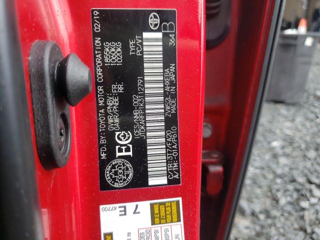 Photo 10 from auction – 2019 TOYOTA PRIUS PRIM with VIN JTDKARFP1K3112791