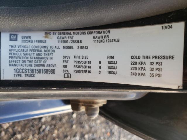Photo 10 from auction – 2005 CHEVROLET COLORADO with VIN 1GCCS136158168980
