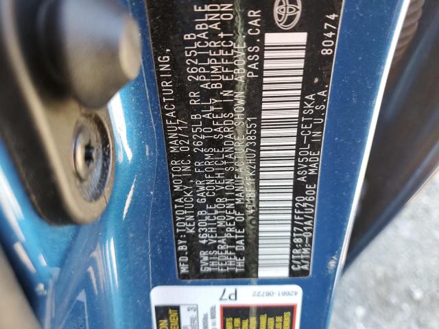 Photo 10 from auction – 2017 TOYOTA CAMRY LE with VIN 4T1BF1FK2HU738551