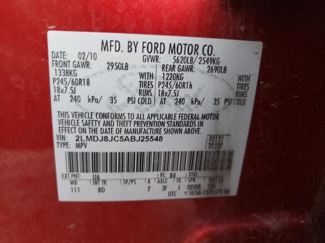Zdjęcie 10 z aukcji – 2010 LINCOLN MKX z VIN 2LMDJ8JC5ABJ25548