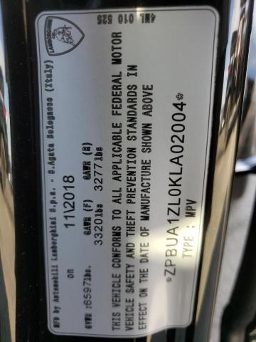 Photo 10 from auction – 2019 LAMBORGHINI URUS with VIN ZPBUA1ZL0KLA02004