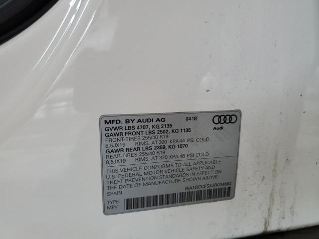 Photo 10 from auction – 2018 AUDI Q3 PREMIUM with VIN WA1BCCFSXJR034562