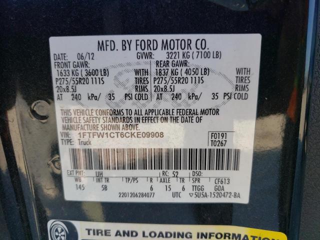 Photo 10 from auction – 2012 FORD F150 SUPER with VIN 1FTFW1CT6CKE09908