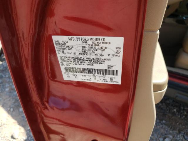 Photo 10 from auction – 2012 FORD ESCAPE LIM with VIN 1FMCU9EG6CKC81995